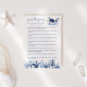 Blue Whale Boy Baby Shower Pass The Prize Game