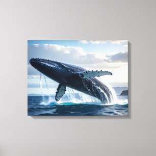 blue whale canvas print