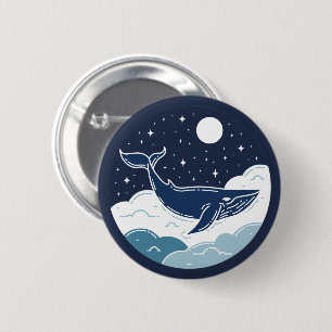 Blue Whale Dream 2 Inch Round Button
