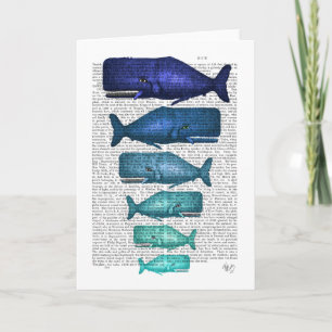 Blue Whale Family Card