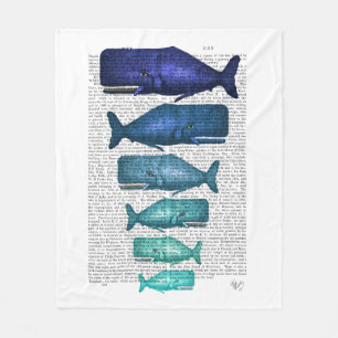 Blue Whale Family Fleece Blanket