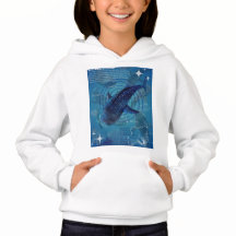 Blue whale Hoodie printed both side