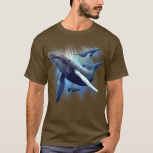 Blue Whale Humpback Marine Sea Animal Ocean Save W T-Shirt