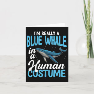 Blue Whale In Human Costume Funny  Card