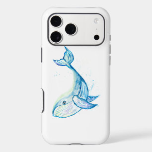 Blue whale in watercolors
