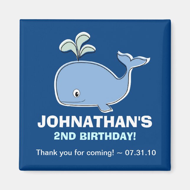 Blue Whale Magnet Party Favours (Front)