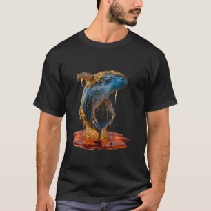 Blue Whale Men Woman Aesthetic Gold Honey Blue Wha T-Shirt