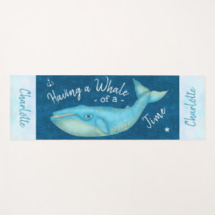 Blue Whale Nautical Beach Time Personalized Ocean Yoga Mat