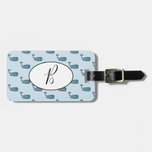 Blue Whale Nautical Luggage Tag