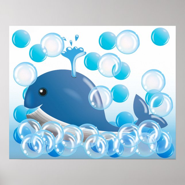 Blue whale nursery wall art (Front)