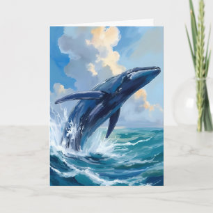 Blue Whale Ocean Animal Card