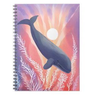 Blue Whale   Ocean Hues Watercolor Animal Notebook