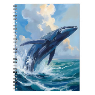 Blue Whale   Ocean Sea Animal Watercolor Notebook