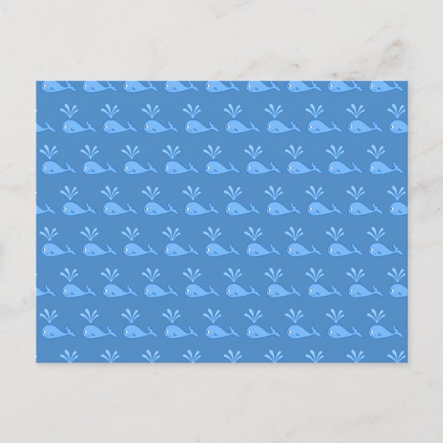 Blue Whale Pattern. Postcard (Front)