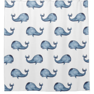 Blue whale. Sea animal. Nautical navy pattern