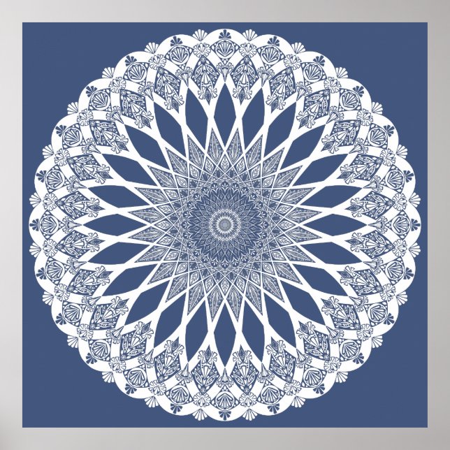 Blue Whale Shark Tristyns Mandala Poster (Front)