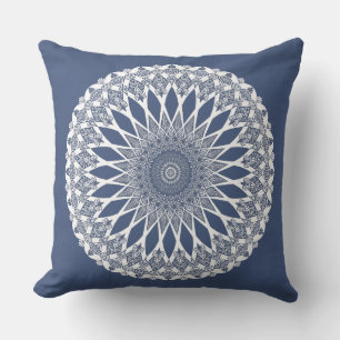Blue Whale Shark Tristyns Mandala Throw Pillow