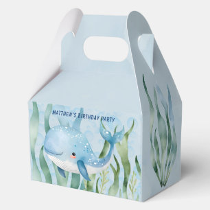 Blue Whale Under The Sea Boy Birthday Party Favor Box