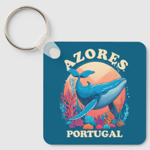 Blue Whale Watching in Azores Keychain