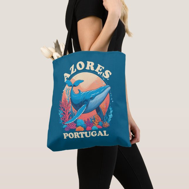 Blue Whale Watching in Azores Tote Bag (Close Up)