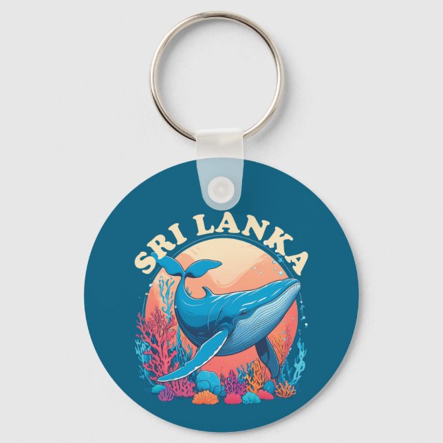 Blue whale watching in Sri Lanka Keychain (Front)