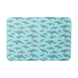 Blue Whales Design Bath Mat