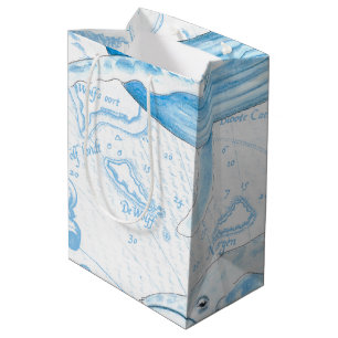 Blue Whales Family White Medium Gift Bag