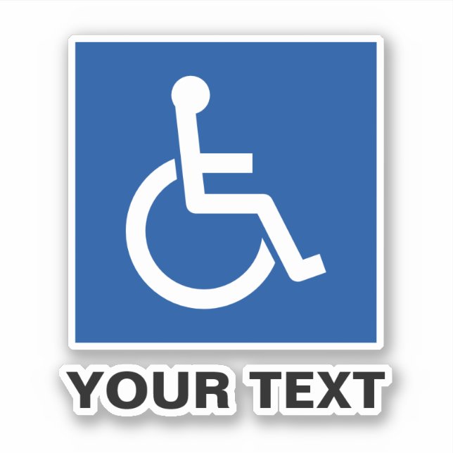 Blue wheelchair disabled disability sign vinyl (Front)