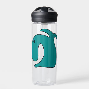 Blue whimsical fish water bottle