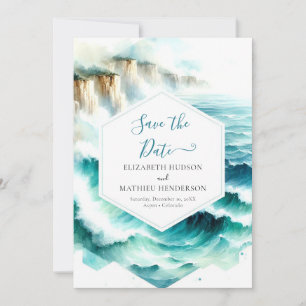 Blue Whimsical Nautical Wedding  Save The Date