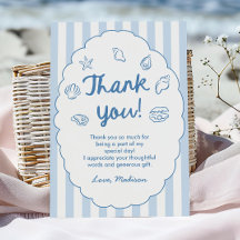 Blue Whimsical Seashell Coastal Birthday Party
