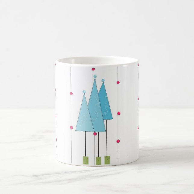 Blue Whimsical Trees Coffee Mug (Center)