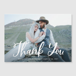 Blue Whimsy Rustic Wedding Photo Thank You