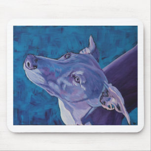 Blue Whippet Mouse Pad
