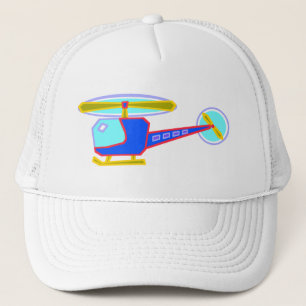Blue Whirly-Curly Helicopter Trucker Hat