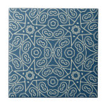 Blue & White Abstract Geometric Pattern  Tile<br><div class="desc">elegant blue and white abstract geometric pattern ceramic tile , modern simple abstract blue and white home gift.</div>