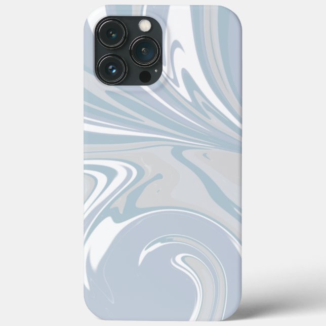 Blue White Abstract Waves Inspirivi Modern Case-Mate iPhone Case (Back)