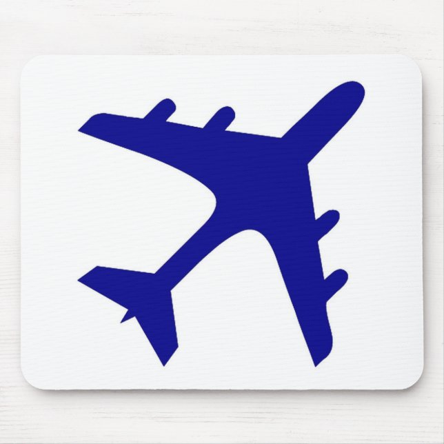 Blue white airplane design mouse pad (Front)
