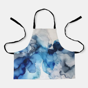 Blue & White Alcohol Ink Apron