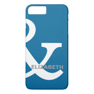 Blue White Ampersand Lovers Names Matching Right iPhone 8 Plus/7 Plus Case