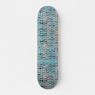 Blue, White, and Black Abstract Design Skateboard
