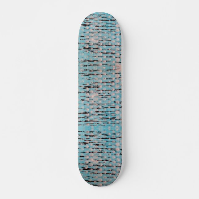 Blue, White, and Black Abstract Design Skateboard (Front)