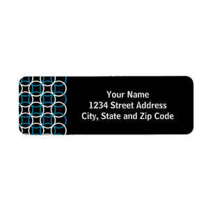 Blue White and Black Modern Circle Pattern