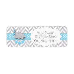 Blue, White and Gray Elephant Baby Shower