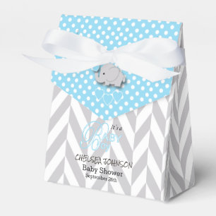 Blue, White and Grey Elephant Favor Box