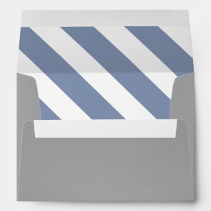 Blue White and Grey Modern Stripes Envelope