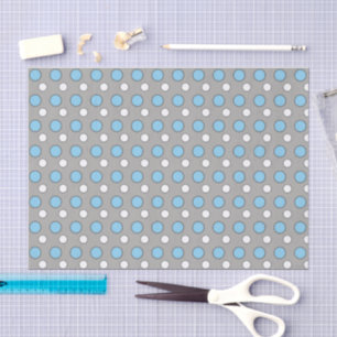 Blue white and grey with dots pattern tissue paper
