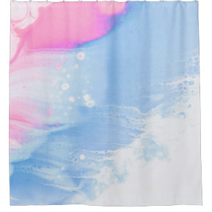 Blue white and pink abstract painting