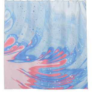 BLUE WHITE AND RED ABSTRACT PAINTING