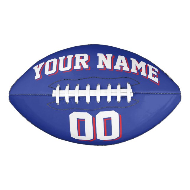 BLUE WHITE AND RED Custom Football (Front)